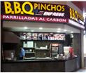  BBQ Pinchos Express 	, En BBQ Pinchos podrán degustar diferentes especialidades de pinchos ( chuzos ), choclos asados, alitas y costillas a la BBQ, papas criollas o fritas, chinchulines, yuca frita,hamburguesas, lomo, chuletas y parrilladas.